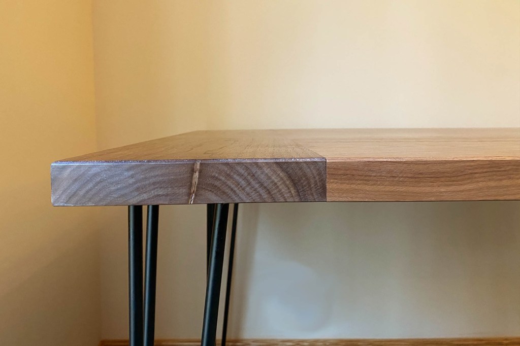 Bespoke dining room table hairpin leg