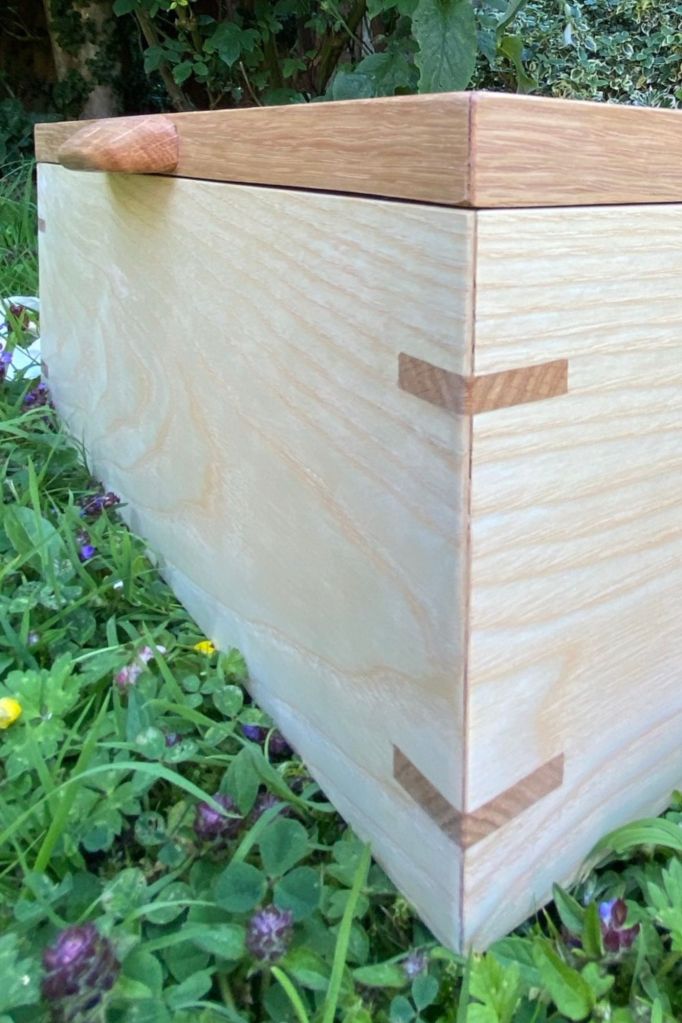 Sam Alton Woodwork handmade Ashes Casket in ash and sycamore
