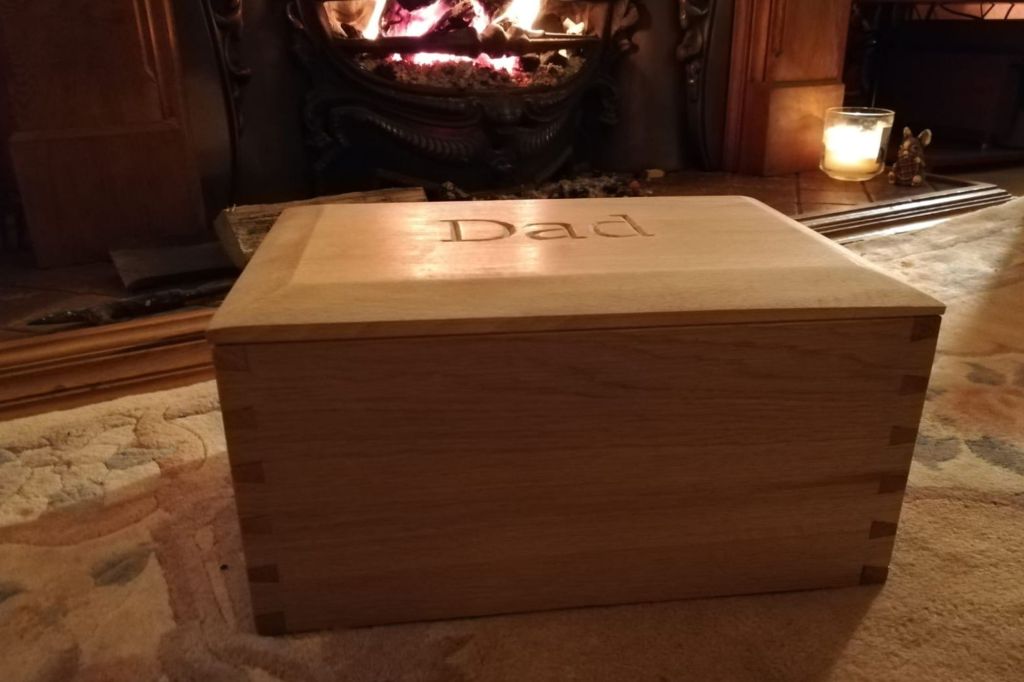 Sam Alton Woodwork handmade Ashes Casket for Dad