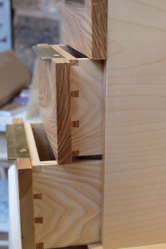 Sam Alton Wood Work sycamore veneer jewellery box drawers