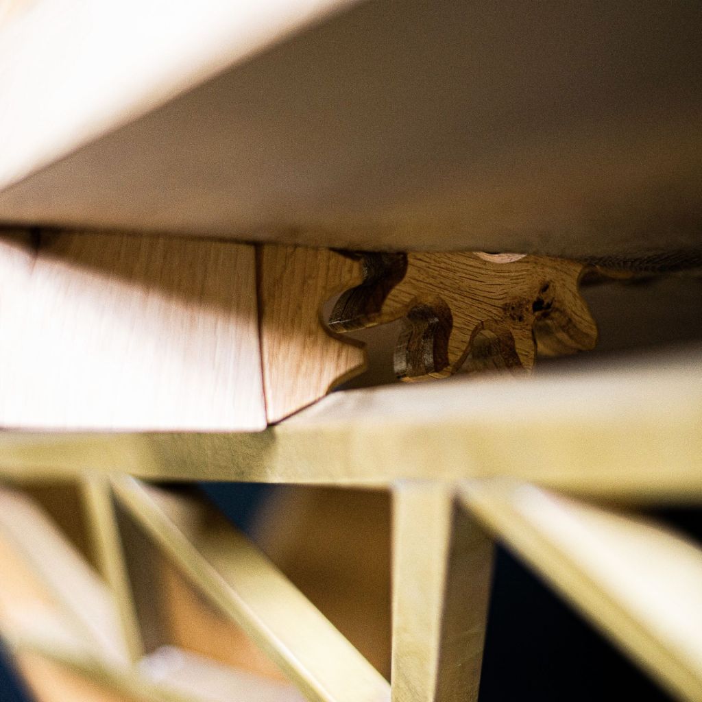 Close Up of planetary desk by Sam Alton Woodwork